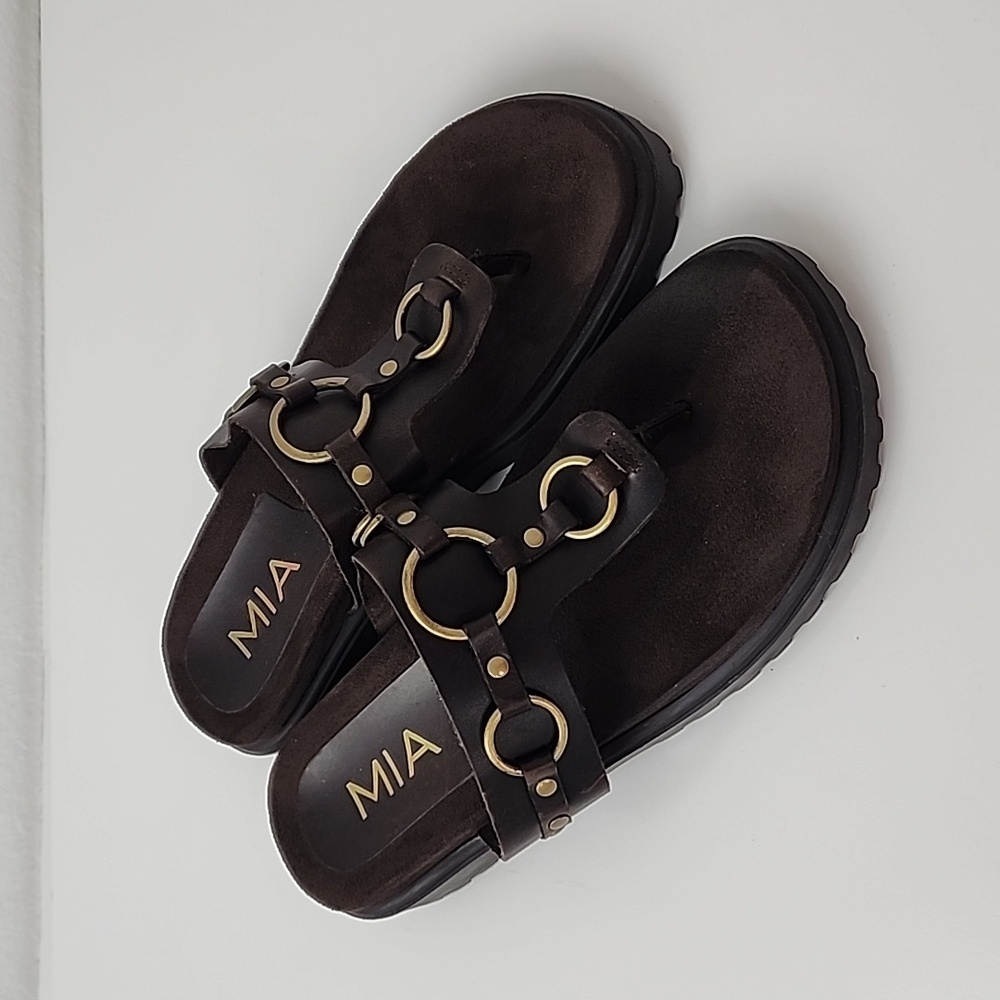 MIA Slide Sandals Brown Size 8M